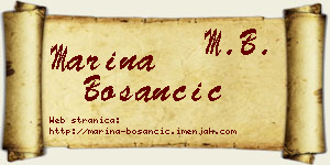 Marina Bosančić vizit kartica